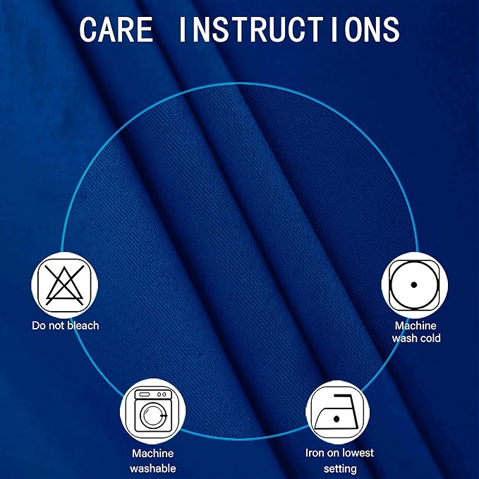 LEMOMO Blackout Curtains 66 x 84 inch/Royal Blue Curtains Set of 2 Panels/Thermal Insulated Room Darkening Bedroom Curtains