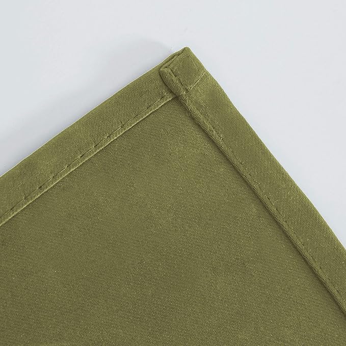 LEMOMO Blackout Curtains 66 x 95 inch/Olive Green Curtains Set of 2 Panels/Thermal Insulated Room Darkening Bedroom Curtains