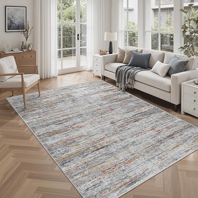 6x9 Area Rugs for Living Room, Non-Slip Modern Abstract Soft Large Washable Rug, Ultra-Thin Indoor Floor Rugs for Bedroom Dining Room,Home Office Decor