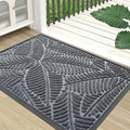 Colorxy Waterproof Doormat, Sturdy Natural Rubber Front Indoor Mat, Non Slip Low Profile Indoor Outdoor Door Mats, Stain and Fade Resistant Floor Mat, Easy Clean Patio Entrance Mat, 47''x24'', Grey