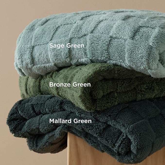 Bedsure GentleSoft Blankets Queen Size for Bed - Super Soft Cozy Spring Blanket for Kids Girls, Large Fuzzy Fleece Throw for Bedroom Decor, Olive Green, 90x90 Inches