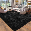 Black Rugs for Living Room 10x14, Soft Shaggy Modern Shag Area Rug for Bedroom, Upgrade Non-Slip Plush Fluffy Carpet for Kids Boys Girls Room Home Decor Aesthetic