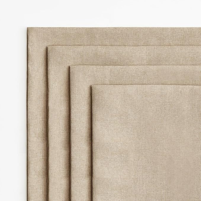 MIULEE Pack of 4 Decorative Outdoor Throw Pillow Covers Linen Waterproof Pillow Covers Farmhouse Cushion Cases for Patio Garden Tent Balcony Couch Sofa 18x18 inch Light Tan
