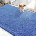 OLANLY Dog Door Mat for Muddy Paws 48x30, Absorbs Moisture and Dirt, Absorbent Non-Slip Washable Doormat, Quick Dry Chenille Mud Mat, Entry Indoor Entryway Carpet for Inside Floor, Cornflower Blue