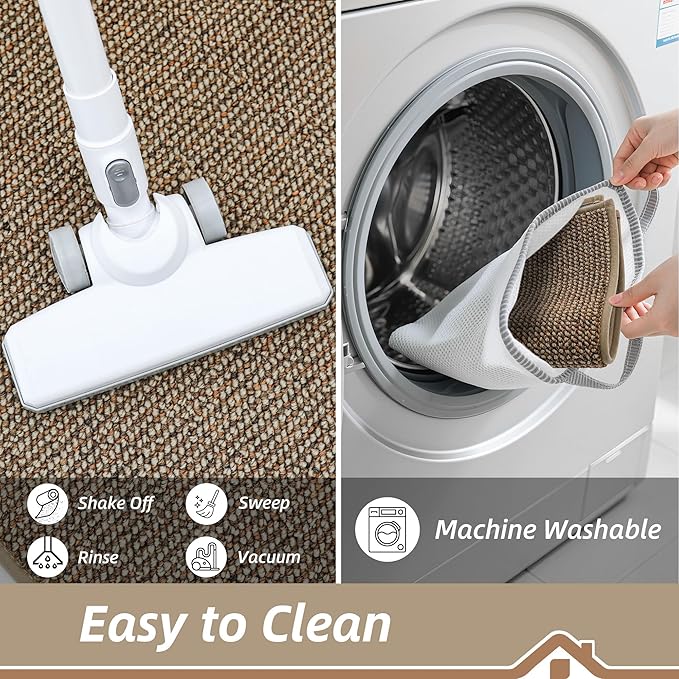 BEQHAUSE Kitchen Rugs and Mats 2PCS, Non-Slip Kitchen Mats for Floor, Absorbent and Stain Resistant Kitchen Runner, Machine Washable Rugs for Kitchen, Laundry & Sink, 24"x36"+24"x60", Taupe