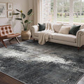 Area Rugs 8x10 for Living Room Bedroom, Modern Abstract Machine Washable Rug, Large Soft Low Pile Floor Carpet with Non Slip Backing for Dining Room, Black
