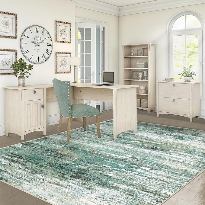 5x7 Area Rugs for Living Room, Washable Modern Abstract Large Area Rug Neutral Soft Non Slip Kids Rug Stain Resistant Indoor Carpet for Bedroom Nursery Dining Room Playroom(Green, 5'x7')