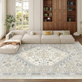 zesthome 8x12 Area Rugs,Stain Resistant Washable Rug,Ultra-Thin Rugs for Living Room,Bedroom,Non-Slip Backing Home Decor Large Area Rug (Beige,8'x12')
