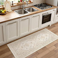 Runner Rug 2x6, Ultra-Thin Entryway Rug Non Slip Washable Rugs for Laundry Room, Runners for Hallways, Vintage Soft Rugs for Living Room, Kitchen, Bedroom(Cream/Beige,2'x6')