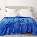 Exclusivo Mezcla Plush Fuzzy Fleece Bed Blanket Queen Size, Super Soft, Fluffy and Warm Blankets for Couch, Bed, All Season (Cobalt Blue, 90x90 inches)