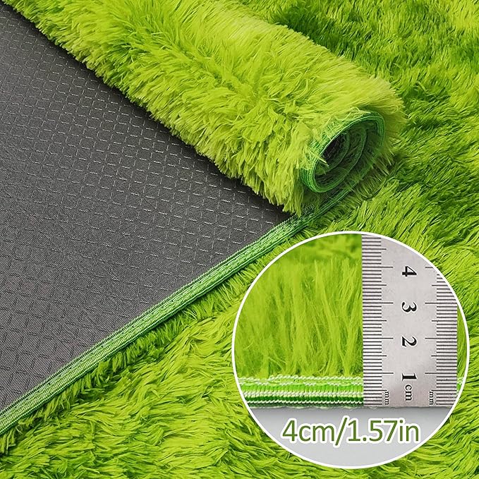 Green Tie-Dyed Rug for Living Room 5x8 Fluffy Area Rug Mat Bedside Throw Rug for Bedroom Kids Room Boys Teens Nursery Baby Dorm Office Home Decor Aesthetic Carpets