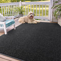 OLANLY Front Door Mat Indoor Outdoor Entrance, Waterproof Heavy Duty Doormat, Fade Resistant, Low Profile, Easy Clean Patio Porch Welcome Floor Mats for Entry, 71x47, Off-Black