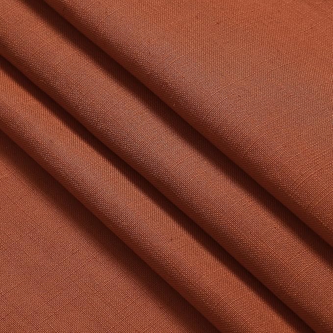 Linen Blend Terracotta Curtains 96 inches Long 2 Panel Back Tab Rod Pocket Rustic Farmhouse Boho Curtains for Dining Room Semi Sheer Brick Burnt Bohemian Fall Decor Rust Curtain 96 inch Length