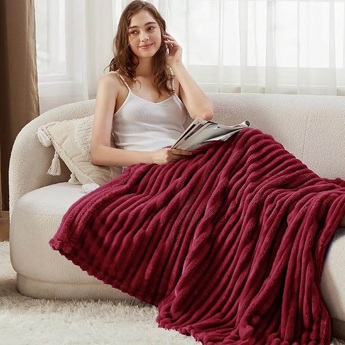 Bedsure GentleSoft Red Twin Blanket for Bed - Cozy Soft Blankets for Women, Cute Large Throws for Girls, 66x90 Inches