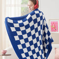Bedsure Gentlesoft Checkered Twin Blanket for Couch - Soft Cozy & Warm Knit Navy Blue Throw Blanket, Breathable, Lightweight & Fluffy Plaid Blankets for Bed & Sofa, Gifts for Women Men, 60x80 Inches