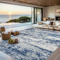 6x9 Area Rugs for Living Room - Washable Rug Modern Abstract Soft Large Neutral Non-Slip Carpet Indoor Floor Thin Carpets for Bedroom Dining Room Farmhouse Nursery Home Office Blue Gray