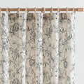 jinchan Floral Curtains 84 Inches Long Black Flower Linen Farmhouse Curtain for Living Room French Country Vintage Curtain Rod Pocket Curtains Set 2 Panels Balck Floral Printed
