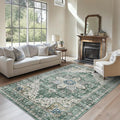AMADA HOMEFURNISHING 5x7 Area Rugs, Washable Living Room Rug Low-Profile with Non-Slip Backing & Durable Edge Binding, Vintage 5x7 Rugs for Living Room, Bedroom, Dining Room