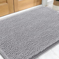 OLANLY Dog Door Mat for Muddy Paws 30x20, Absorbs Moisture and Dirt, Absorbent Non-Slip Washable Doormat, Quick Dry Chenille Mud Mat for Dogs, Entry Indoor Entryway Carpet for Inside Floor, Light Grey