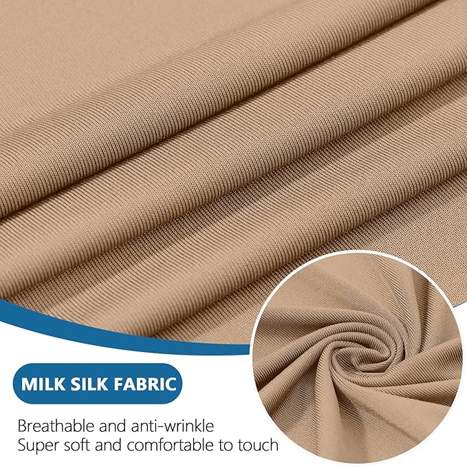 hyha Milk Silk Couch Cushion Covers, Soft Magic Sofa Covers Washable for 3 Cushion Couch, Stretch Sectional Outdoor Cushion Covers for Patio Furniture with Elastic Bottom(Large, Camel)