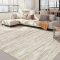Nakagishi 10x14 Area Rugs Living Room: Washable Large Vintage Rug Neutral Non-Slip Soft Stain Resistant Indoor Carpet for Bedroom Nursery Dining Room Office Playroom - Brown-01