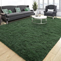 Tepook Soft Fluffy Rugs for Living Room, 5x8 Shaggy Area Rug for Bedroom, Modern Shag Rug Fuzzy Carpets for Kids, Plush Indoor Nursery Home Decor Rug with Non-Slip Bottom, Dark Green