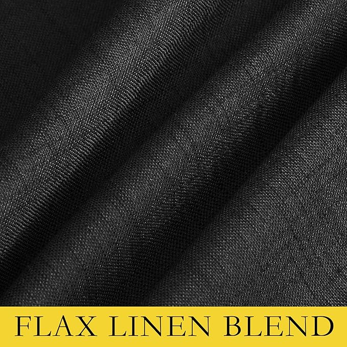 NICETOWN Black Out Linen Curtains, Complete Blackout Shades for Large Window Door, 100% Blackout Window Curtain Panels with White Lined, 62" Width Each Panel, 95" Length, 2 Pieces