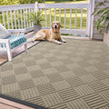 OLANLY Front Door Mat Outside Entrance 71x47, Absorbent, Heavy Duty Sturdy Natural Rubber Doormat Indoor Outdoor, Stain and Fade Resistant, Non-Slip Low Profile Floor Mat for Entryway, Beige Diamond