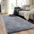Runner Rugs for Bedroom 2x6 Rug Runners for Hallways Non Slip Soft Shag Bedside Rug, Fluffy Area Rug Throw Rugs for Living Room, Floor Carpet Runner for Nursery Kids Dorm, Grey
