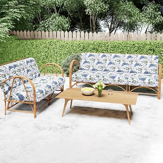Smiry Printed Couch Cushion Covers, Stretch Soft Couch Covers for Sofa, Washable Non-Slip Sofa Slipcover Furniture Protector for Indoor and Outdoor (2 Pack, Light Green)