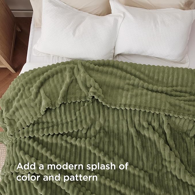 Bedsure GentleSoft Full Blanket for Couch - Cozy Soft Blankets for Women, Cute Small Fleece Throws for Girls, Birthday Gifts for Women Decor Gifts, Moss, 84x90 Inches