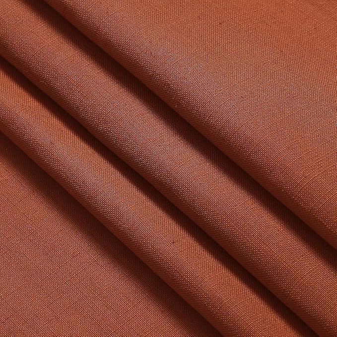 Nanspring Extra Wide Linen Curtains for Living Room 90 Inches Long Terracotta Light Filtering Semi Sheer Boho Farmhouse Curtain for Bedroom Office Luxury Back Tab and Rod Pocket 100x90, 2 Panels