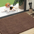 OLANLY Dog Door Mat for Muddy Paws 47x32, Absorbs Moisture and Dirt, Absorbent Non-Slip Washable Doormat, Quick Dry Chenille Mud Mat for Dogs, Entry Indoor Entryway Carpet for Inside Floor, Mocha