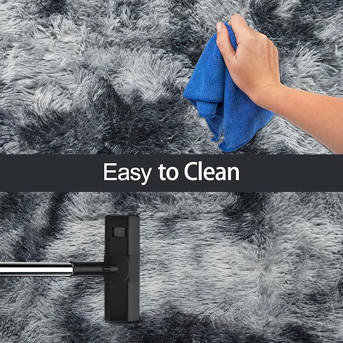 Tie-Dyed Dark Grey 2x6 Machine Washable Runner Rugs for Hallway Soft Fluffy Shaggy Bedside Rugs for Bedroom Living Room Indoor Floor Carpet for Kids Girls and Boys Nursery Rooms Home Decor Aesthetic