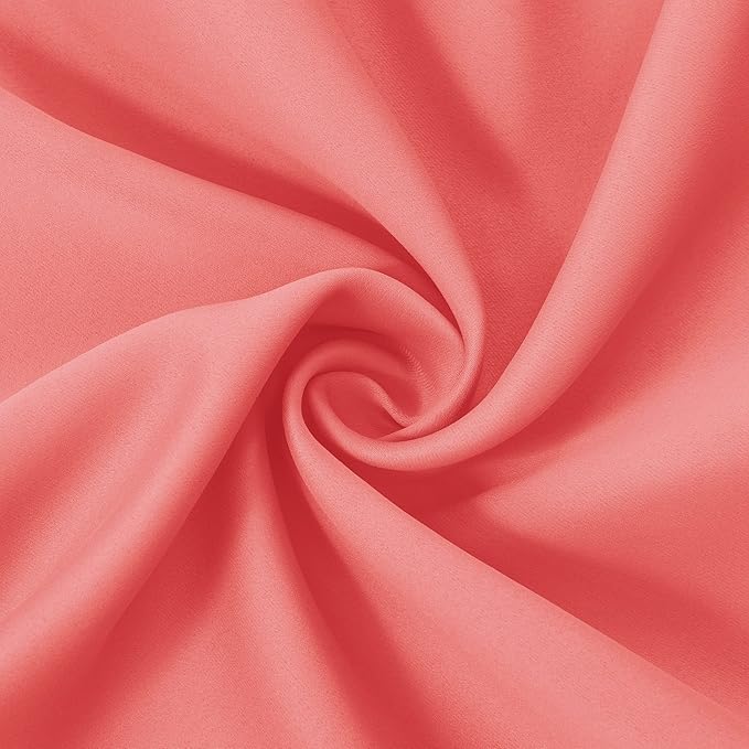 LEMOMO Coral Thermal Blackout Curtains/42 x 72 Inch/Set of 2 Panels Room Darkening Curtains for Bedroom