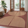 Lahome Enfys Modern Rainbow Easy Jute Outdoor Rug 5x7, Stain Resistant Red Dining Room Patio Rug, Farmhouse Non Slip Non Shedding Indoor Outdoor Carpet for Living Room Office Bedroom Deck Backyard