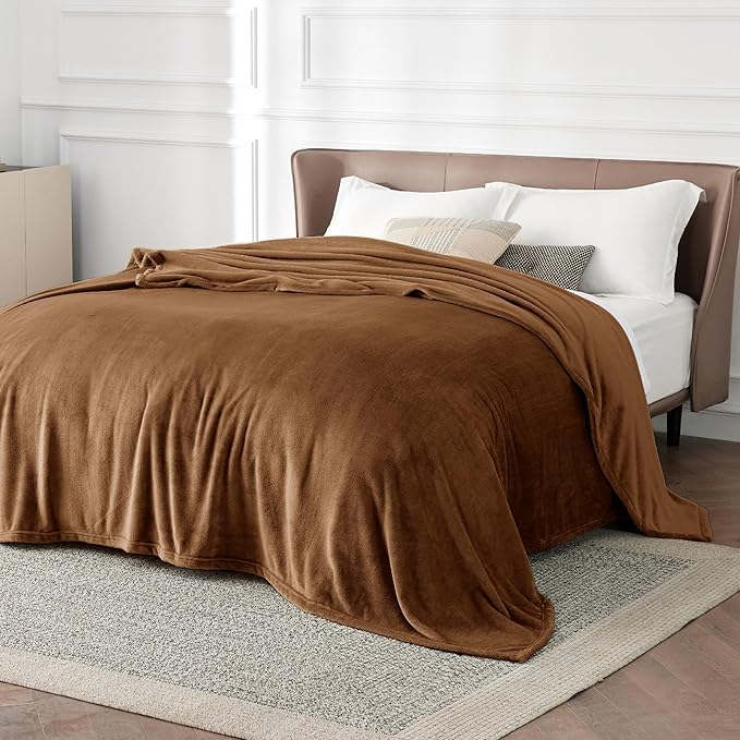 Bedsure GentleSoft Orange Fleece Blankets Queen Size - Bed Blanket Soft Lightweight Plush Fuzzy Cozy Luxury Microfiber, 90x90 inches