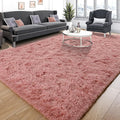 Tepook Super Soft Fluffy Rug for Bedroom, Modern Shaggy Fuzzy Kids Rugs for Living Room, Plush Indoor Nursery Home Decor Dorm Carpet with Non-Slip Bottom, Blush, 4 X 6 Feet