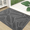 Colorxy Waterproof Doormat, Sturdy Natural Rubber Front Door Mats, Non Slip Low Profile Indoor Outdoor Entrance Mat, Stain Resistant Easy Clean Floor Mat for Patio or Entryway, 48''x32'', Dark Grey