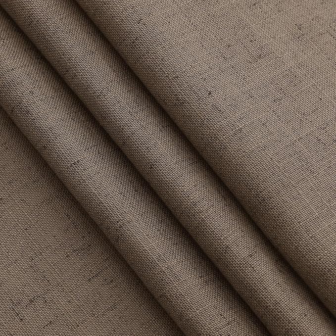 Light Brown Linen Curtains 90 Inch Length 2 Panels Set for Living Room Rod Pocket Back Tab Window Drapes Light Filtering Modern Farmhouse Curtain 90 Inches Long for Dining Room Bedroom 52x90