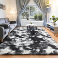 ONASAR Black and White Rugs for Bedroom Living Room, Fluffy 4x6 Indoor Bedside Floor Throw Area Rug, Soft Plush Shaggy Carpet for Nursery Kids Girls Boys Teen Dorm Home Decor Aesthetic