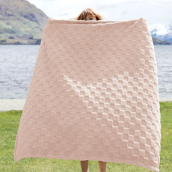 Bedsure GentleSoft Light Pink Throw Blanket for Couch - Super Soft Cozy Blankets Gifts for Kids Girls, Cute Small Fleece Throws for Bedroom Home Decor, 50x70 Inches