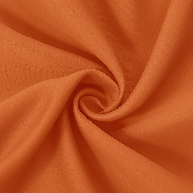 LEMOMO Orange Blackout Curtains 42 x 63 Inch Length/Set of 2 Curtain Panels/Thermal Insulated Room Darkening Blackout Curtains for Bedroom