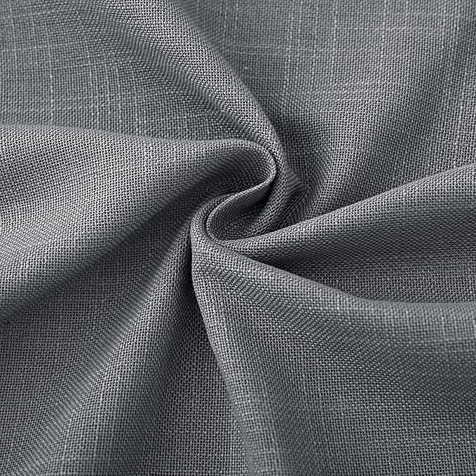 Dark Gray Curtains for Living Room Back Tab Modern Farmhouse Semi Sheer Gray Curtains 63 inches Long 2 Panels Set Muted Neutral Window Curtain for Dining Room Bedroom 52x63