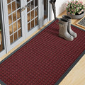 Smiry Front Door Mat Outside Entrance, Heavy Duty Natural Rubber Doormat, Non Slip, Trap Dirt and Moisture, Easy Clean, Low Profile Welcome Floor Mats for Indoor Outdoor Entry, 71x23 Inch, Red