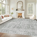 Living Room Rugs 8x10: Washable Moroccan Geometric Boho Rug Farmhouse Non Slip Stain Resistant Large Rug Low Pile Soft Carpet for Bedroom Dining Room Children Room (Grey,8'x10')