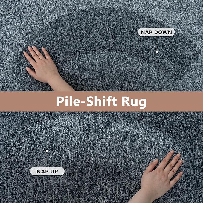 FinRèc 2x6 Washable Runner Rugs for Kitchen Hallway Bedroom, Low Pile Thin Rug Solid Color, Non-Slip Carpet Indoor for Home Decor (Navy Blue)