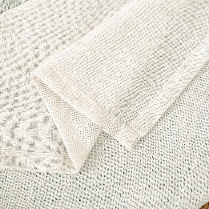 LAMIT 72 inch Length Cream Linen Curtains for Living Room 2 Panels, Linen Textured Light Filtering Semi Sheer Back Tab and Rod Pocket Window Curtain Panels for Bedroom/Farmhouse, 52 x 72 Inch