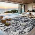 Area Rugs Living Room Rug - 4x6 Washable Modern Abstract Soft Neutral Non-Slip Carpet Large Indoor Floor Thin Carpets for Bedroom Dining Room Farmhouse Nursery Home Office Black Gold