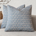 Foindtower Set of 2 Decorative Neutral Floral Print Throw Pillow Covers Vintage Accent Farmhouse Cushion Covers Boho Home Decor for Sofa Chair Couch Bedroom Living Room,18×18 Inch,Dusty Blue